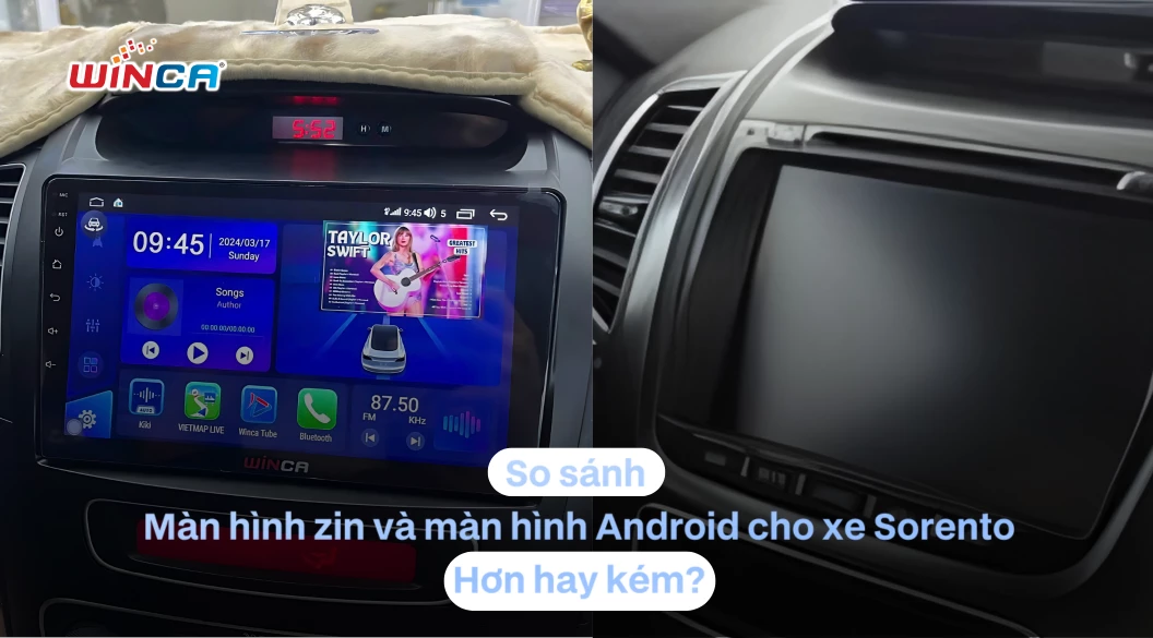 So sánh màn hình zin và màn hình Android cho xe Sorento: Hơn hay kém?