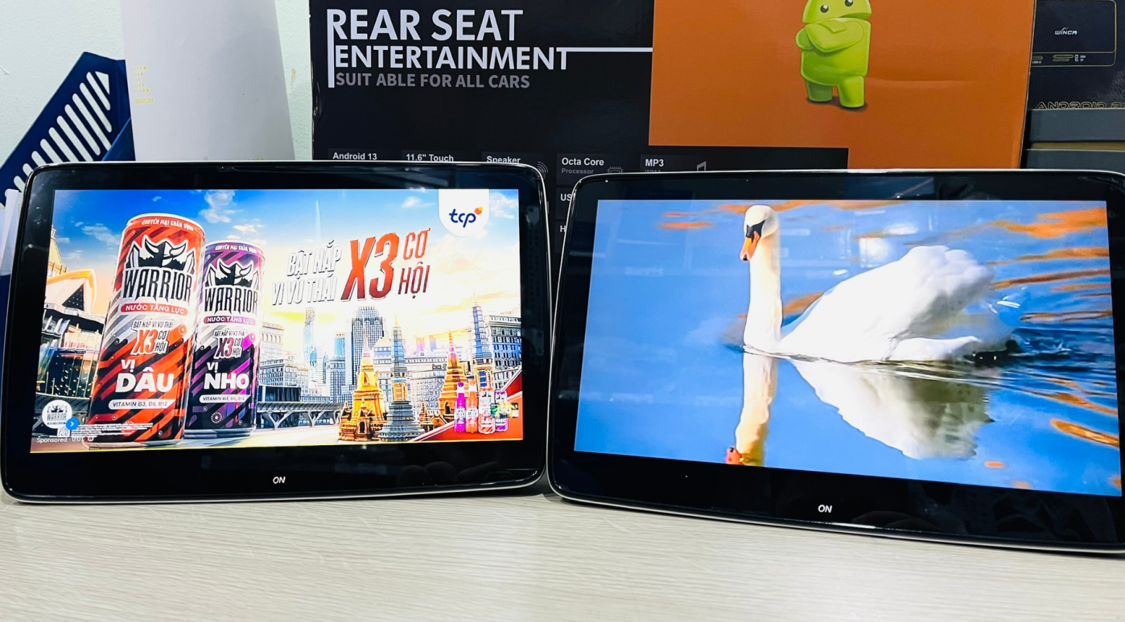 Màn hình Android gối đầu 9 inch mang đến chất lượng hình ảnh rõ nét, chân thực