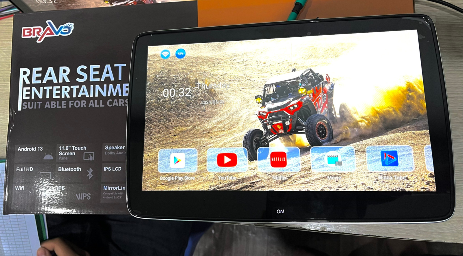 Màn hình Android gối đầu 9 inch HD đảm bảo cấu hình ổn định 